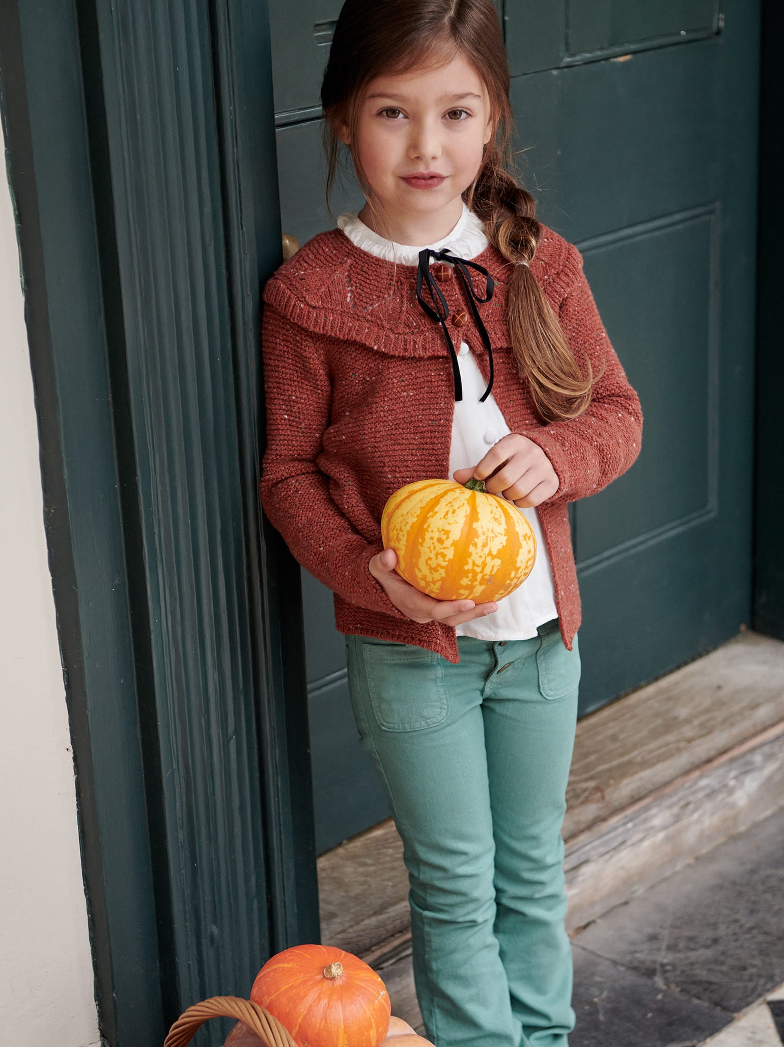 Terracotta Baena Merino Girl Cardigan