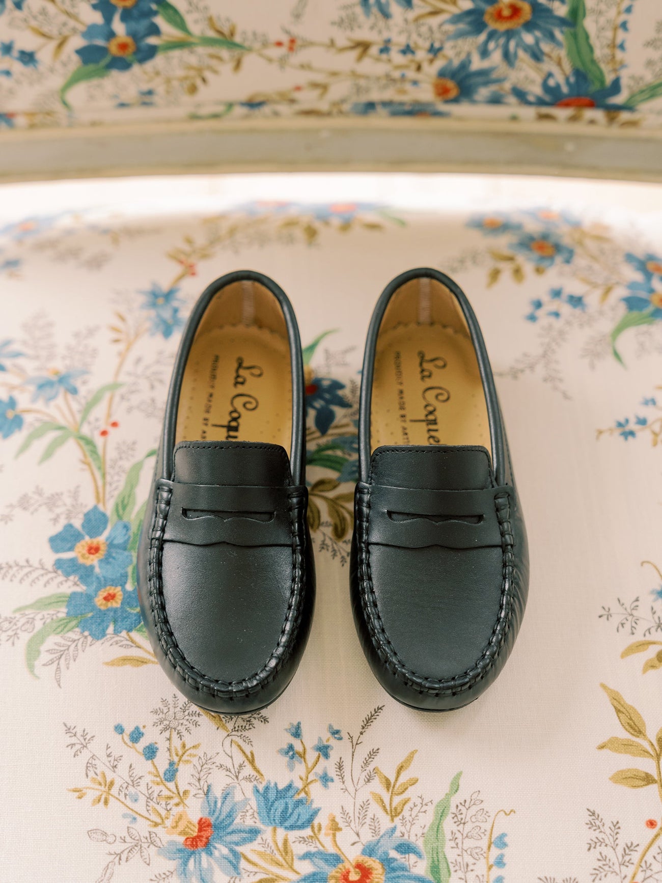 Black Leather Boy Loafer Shoes