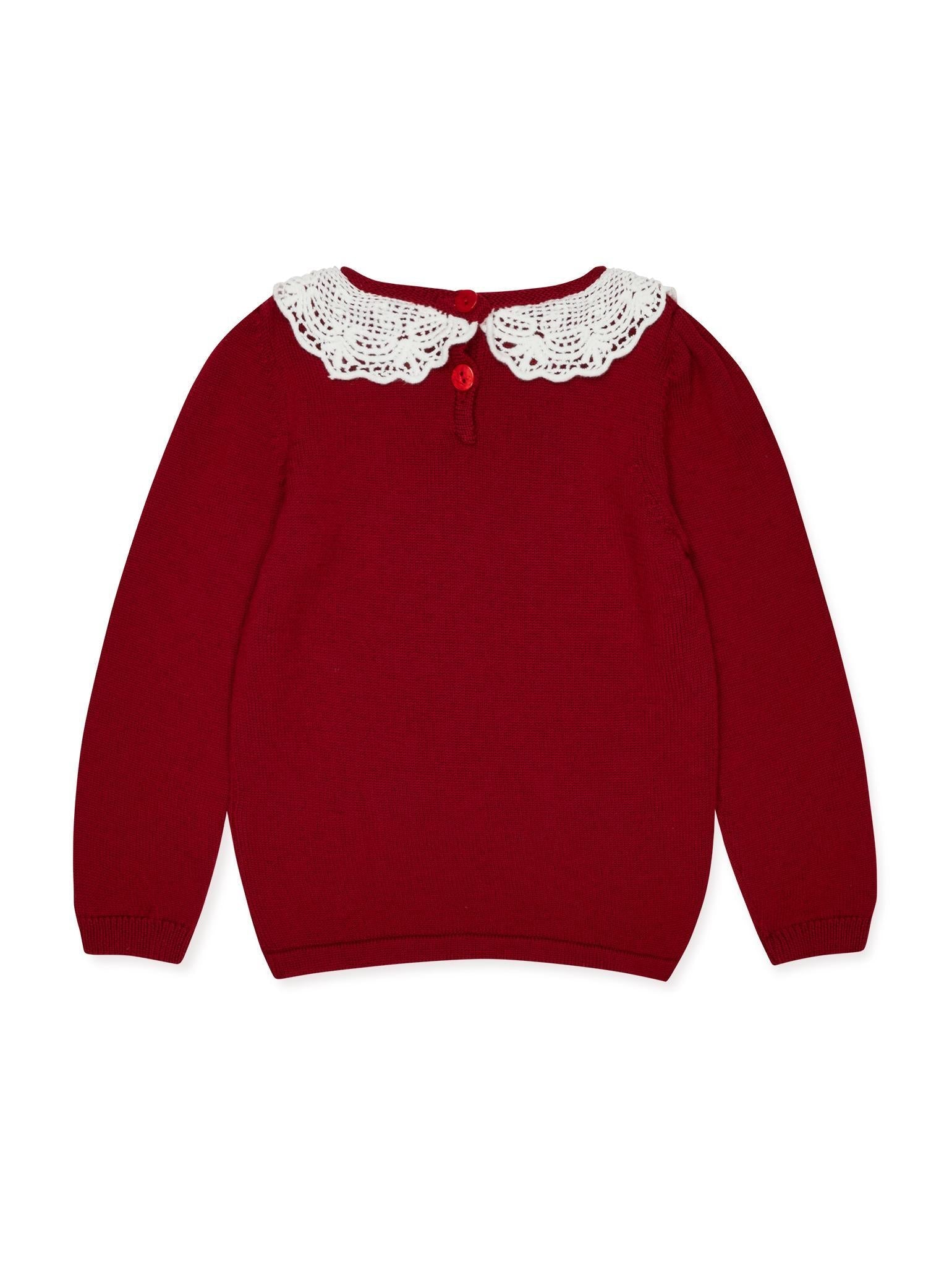Burgundy Blanca Merino Girl Jumper