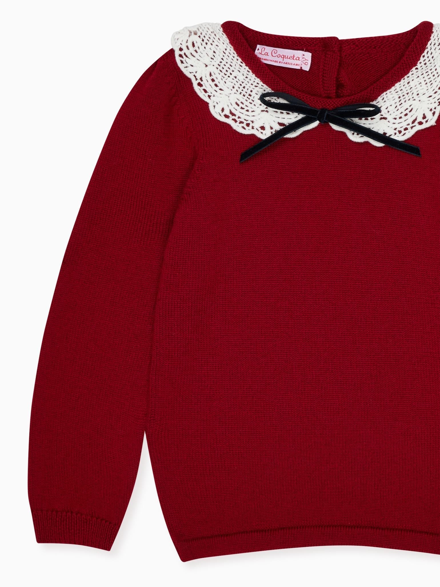 Burgundy Blanca Merino Girl Jumper