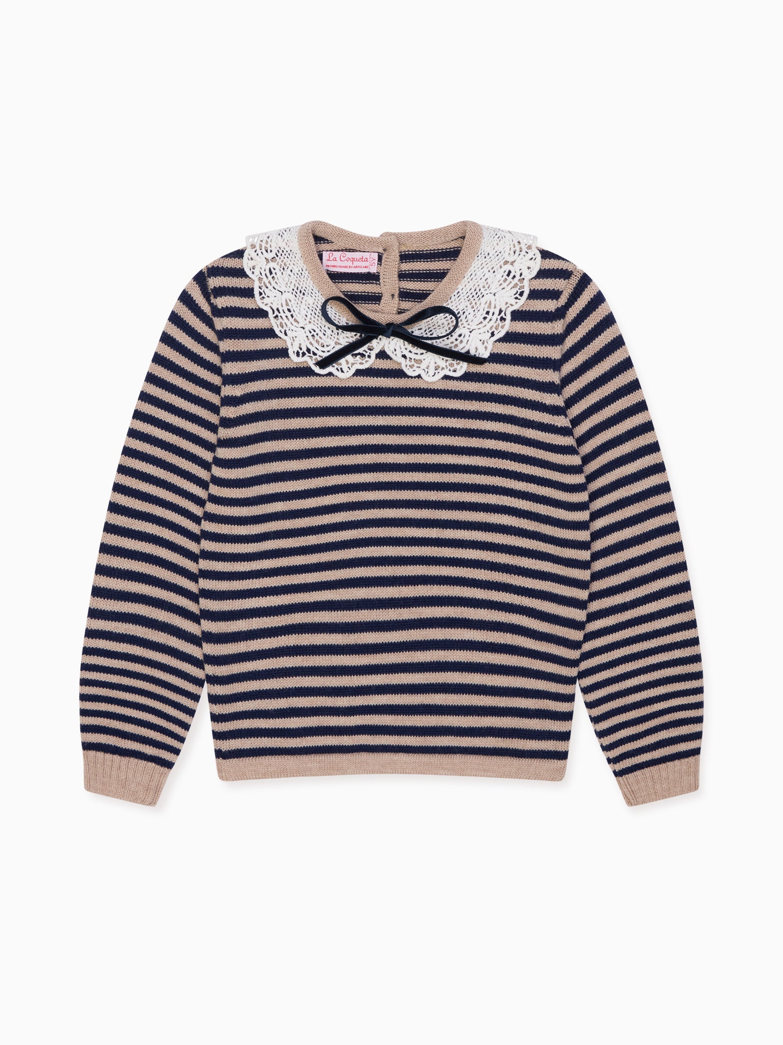 Navy Stripe Blanca Merino Girl Jumper