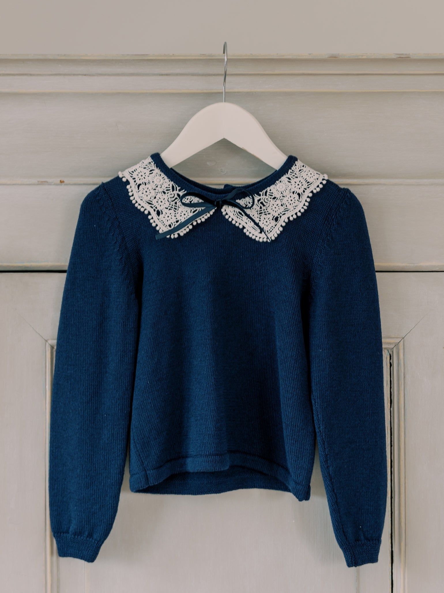 Navy Blanca Merino Girl Jumper