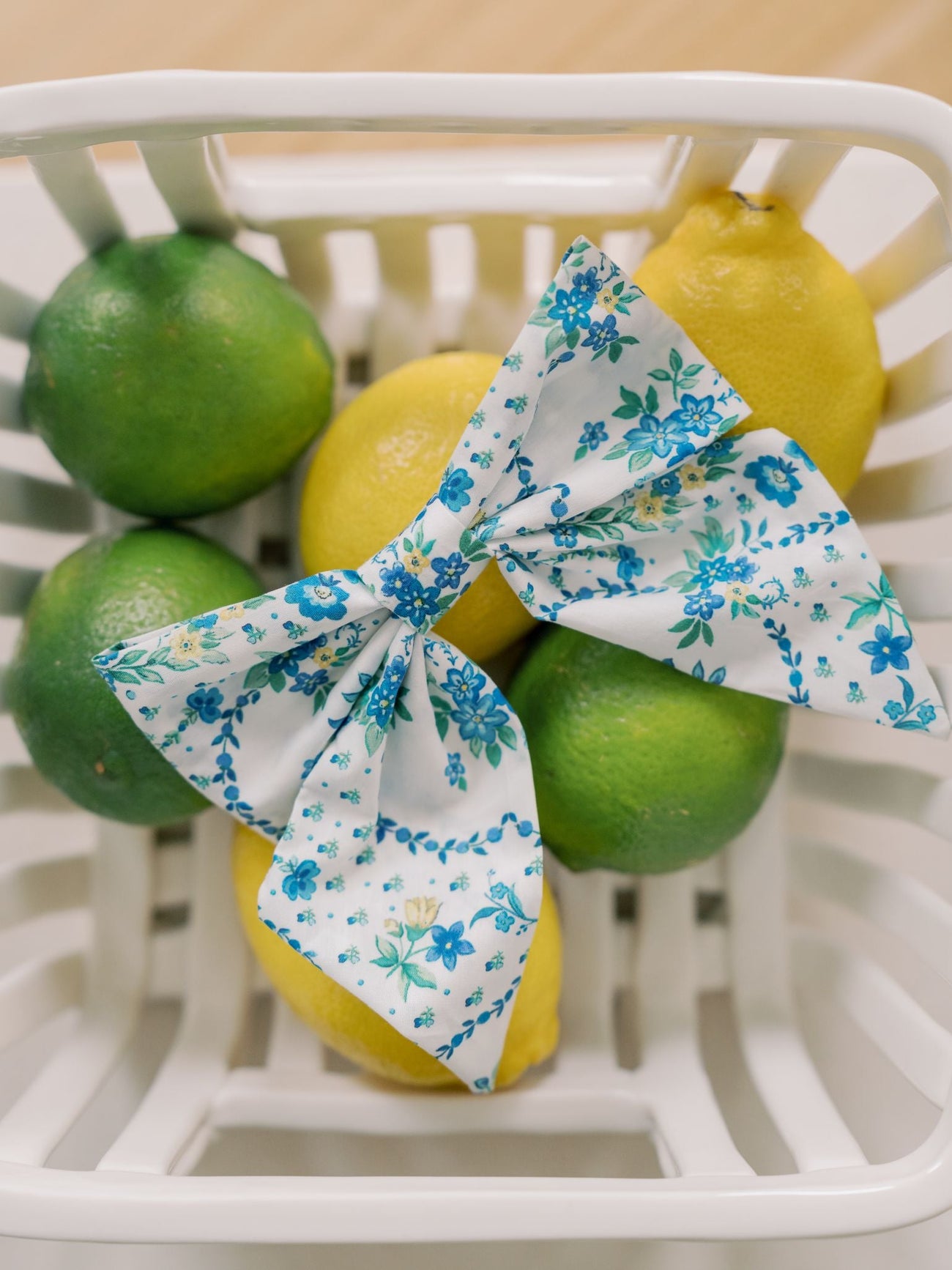 Nicky Hilton x La Coqueta Blue Bow Floral Brooke Large Bow Clip