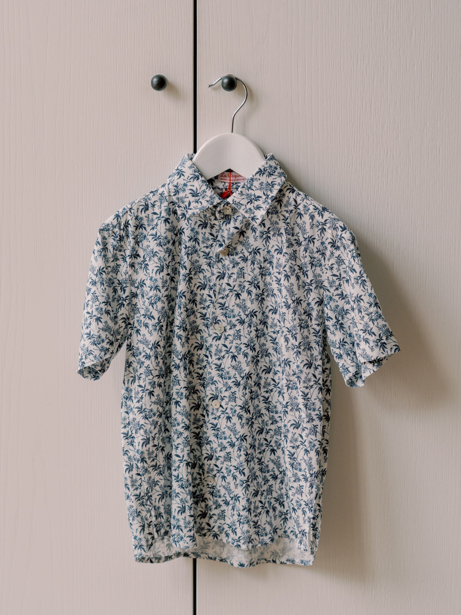 Navy Floral Francisco Linen Mix Boy Shirt