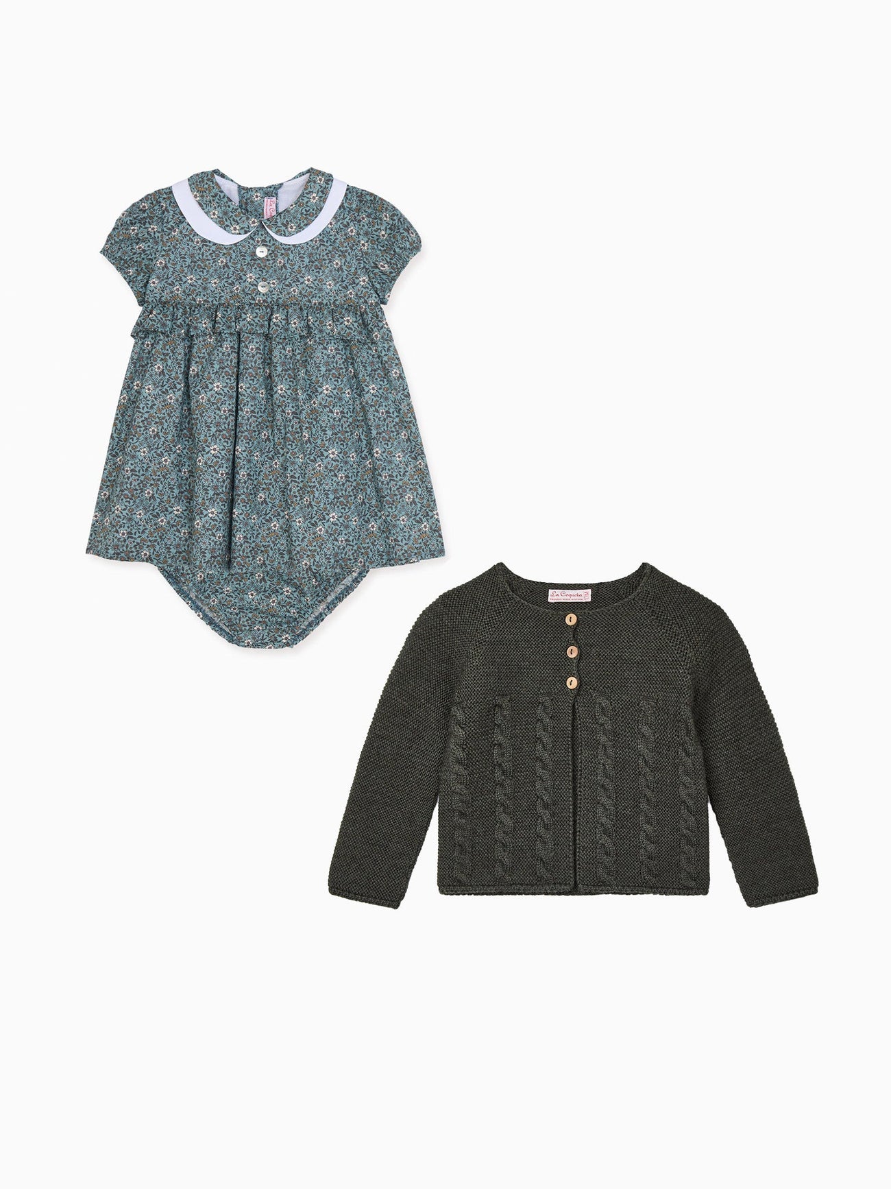 Ines Baby Set & Mela Cardigan Baby Outfit Bundle