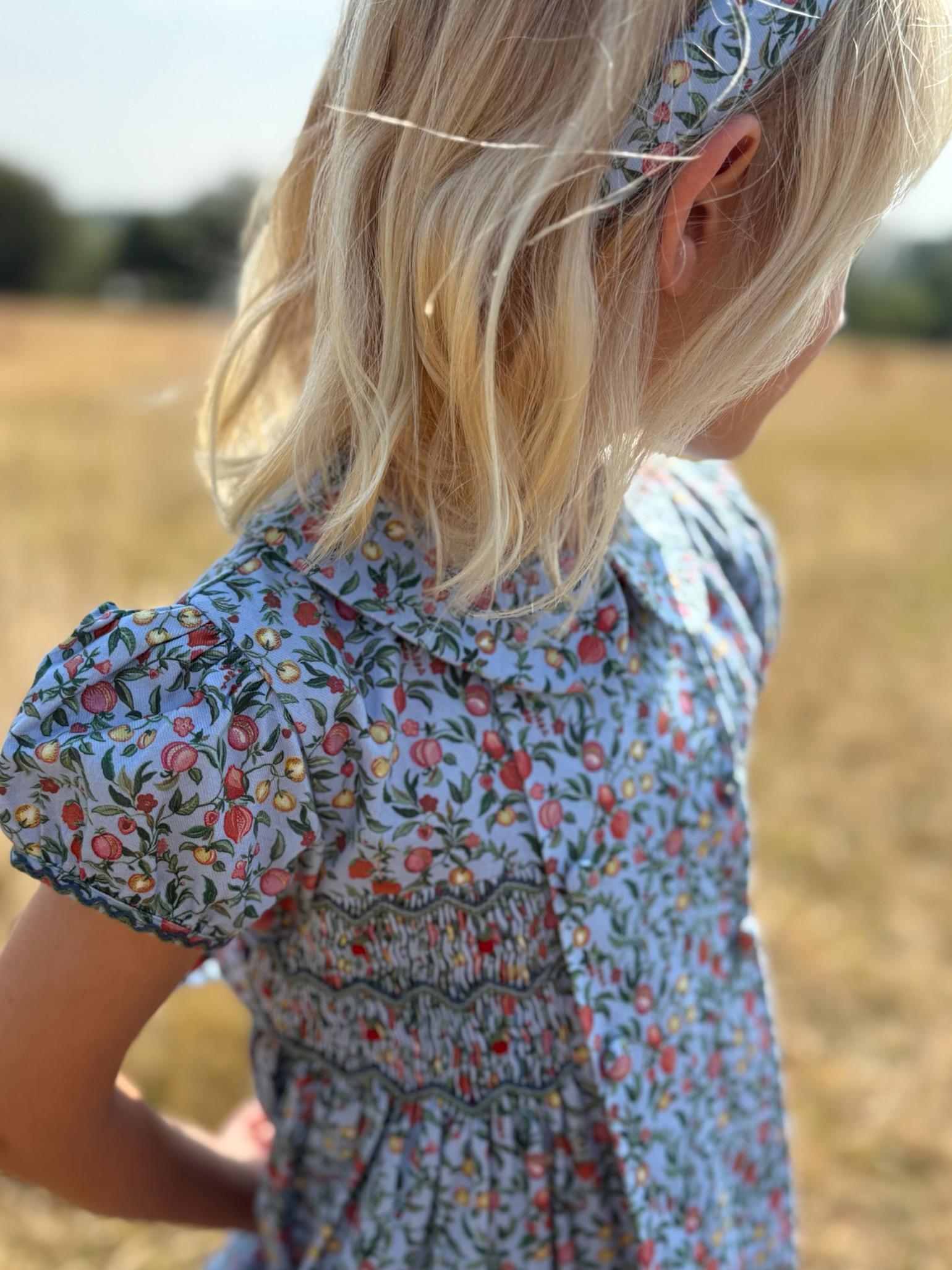 Blue Pomegranate Arcadia Girl Hand-Smocked Dress