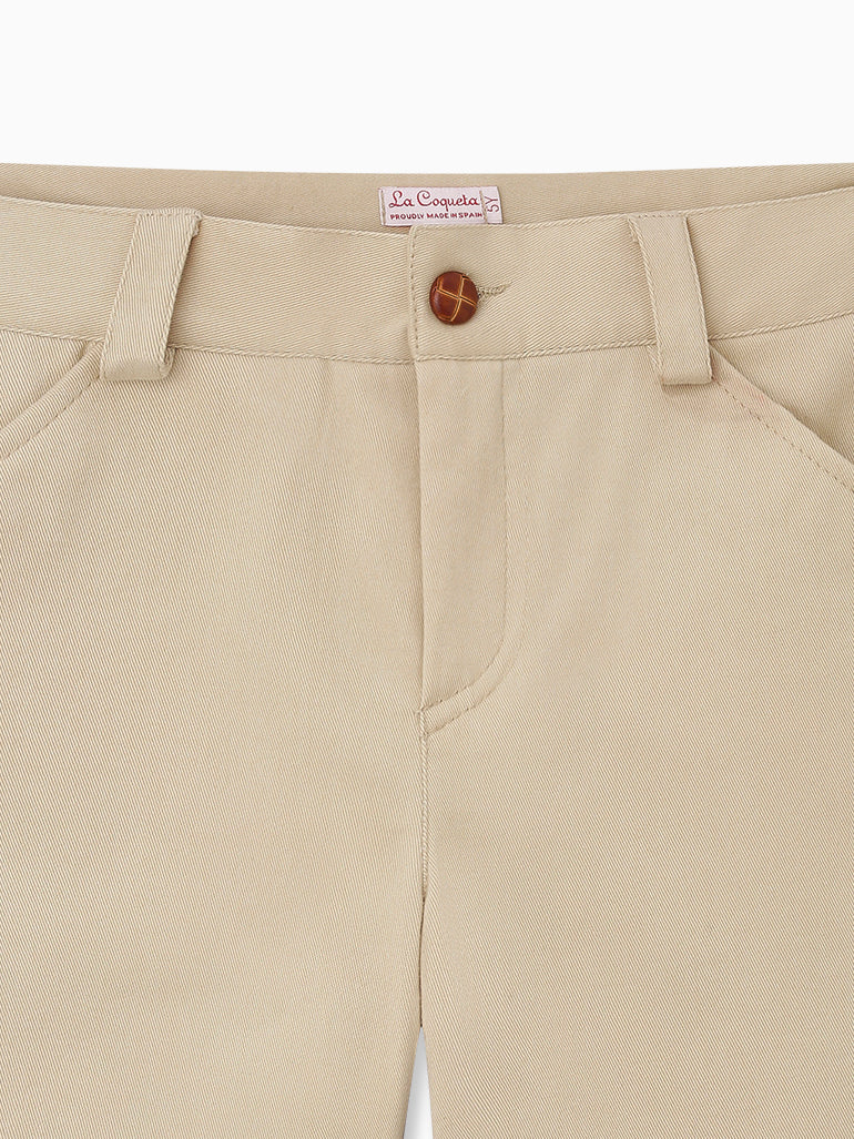 Beige Bocusi Boy Chino Shorts