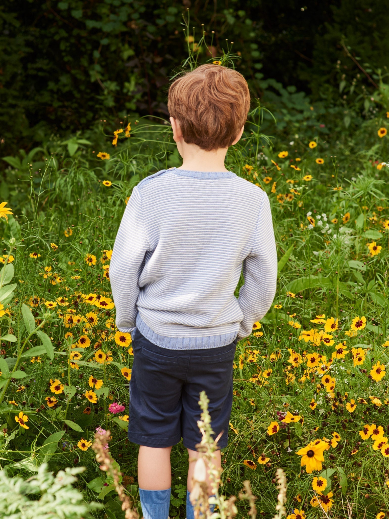 Dusty Blue Stripe Bromo Cotton Boy Jumper