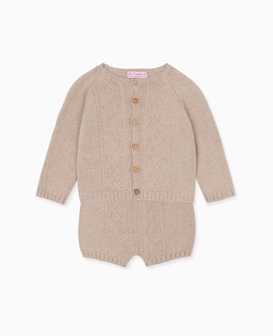 Taupe Brea Cotton Baby Knitted Set