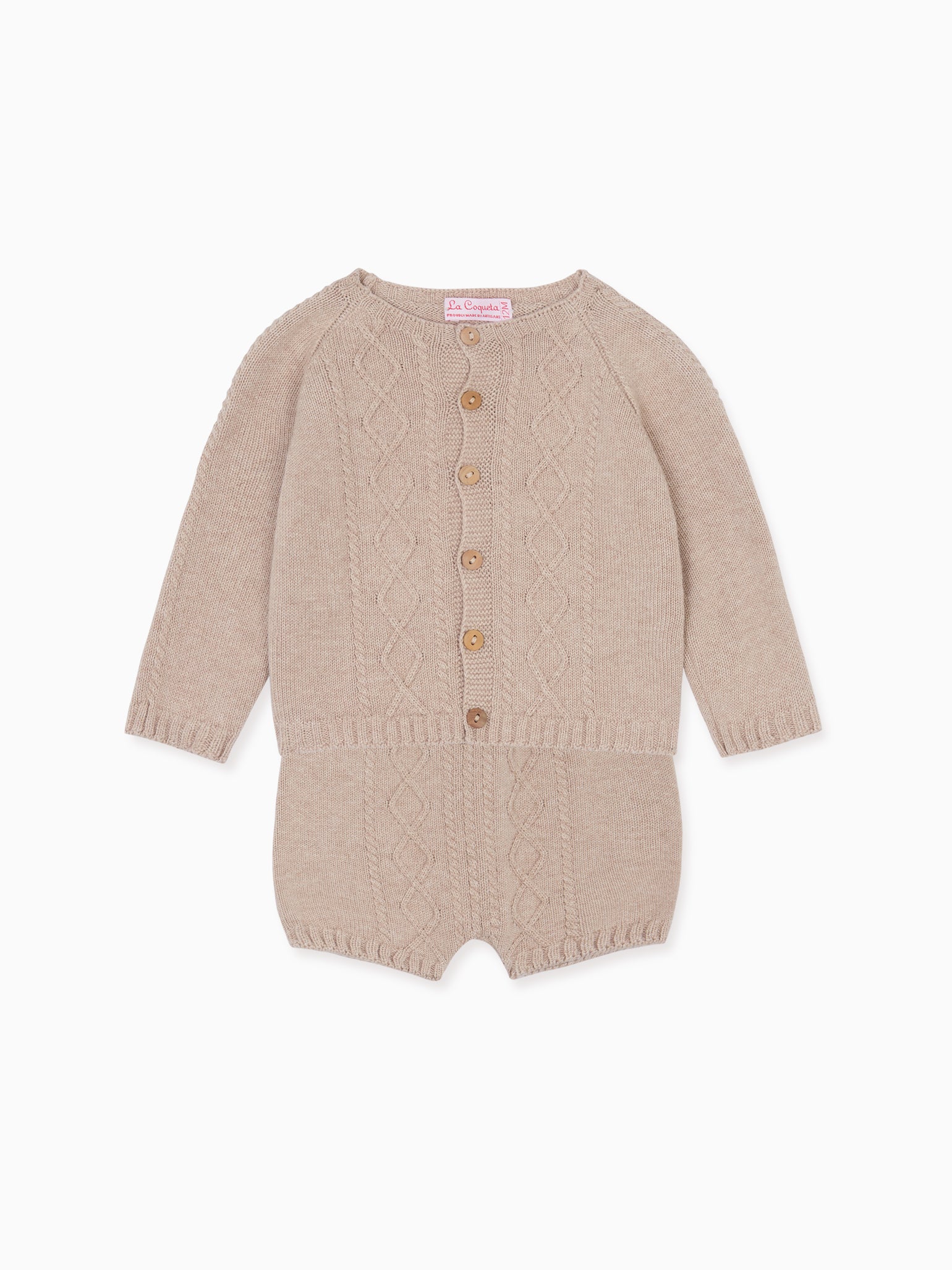 Taupe Brea Cotton Baby Knitted Set