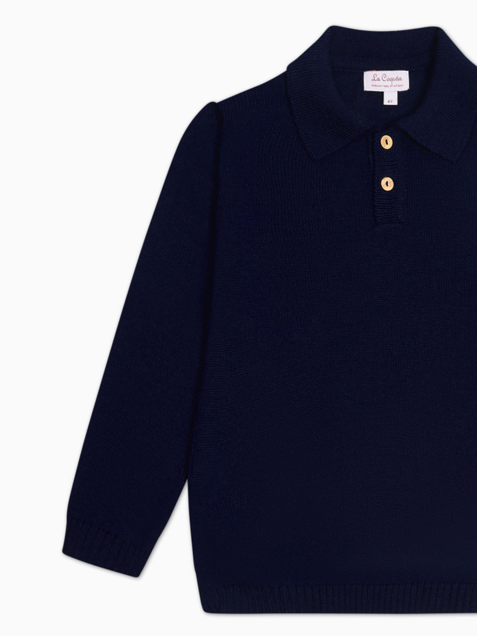 Navy Brio Merino Boy Jumper
