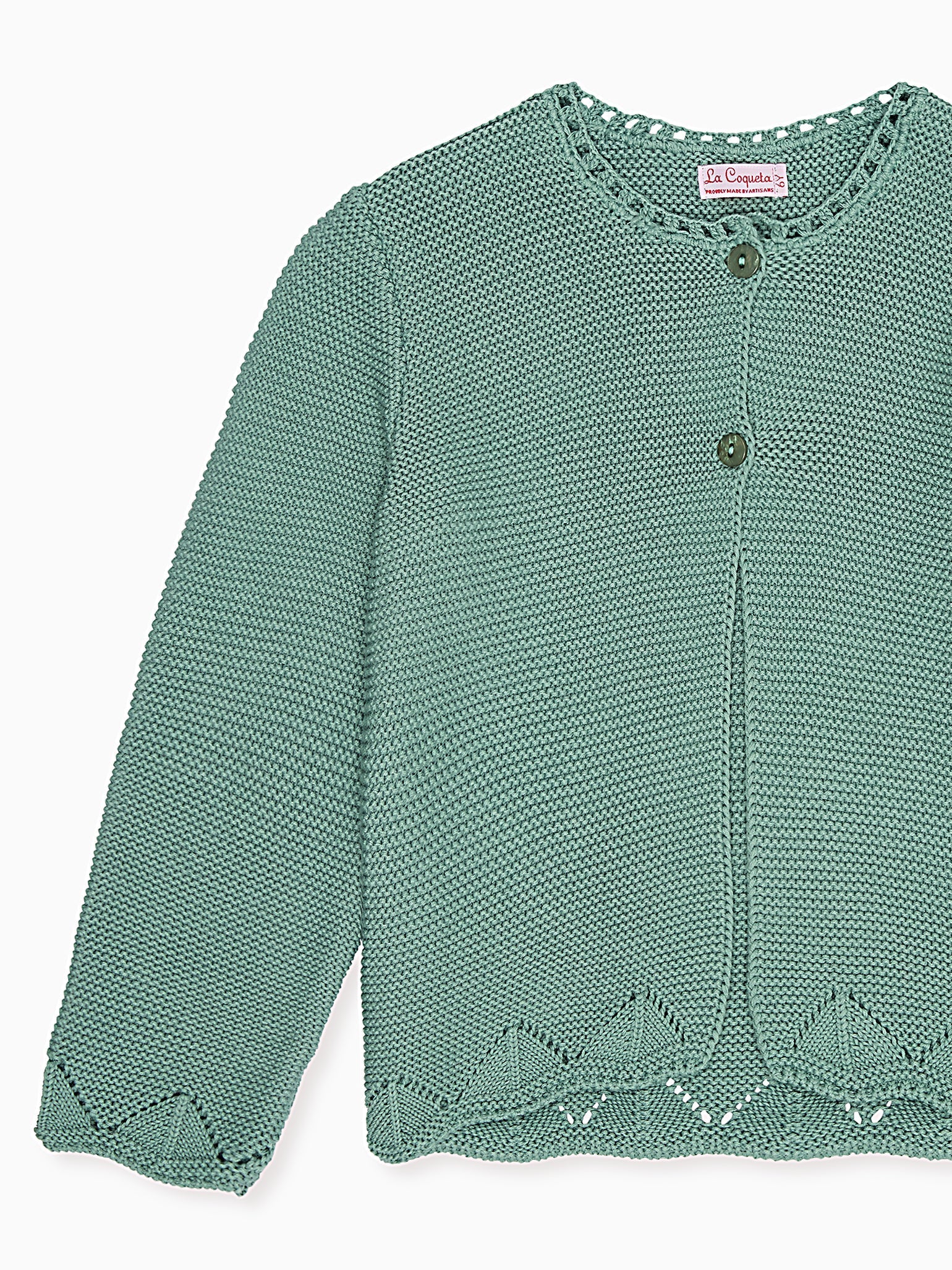 Sage Green Brisa Cotton Girl Cardigan