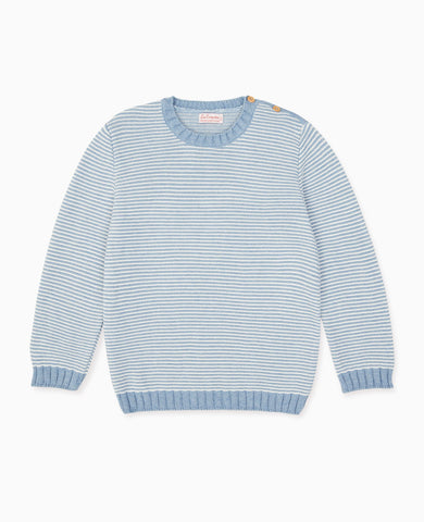 Dusty Blue Stripe Bromo Cotton Boy Jumper