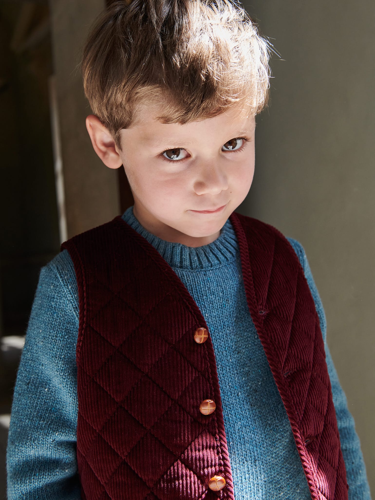 Burgundy Caza Kids Sleeveless Jacket