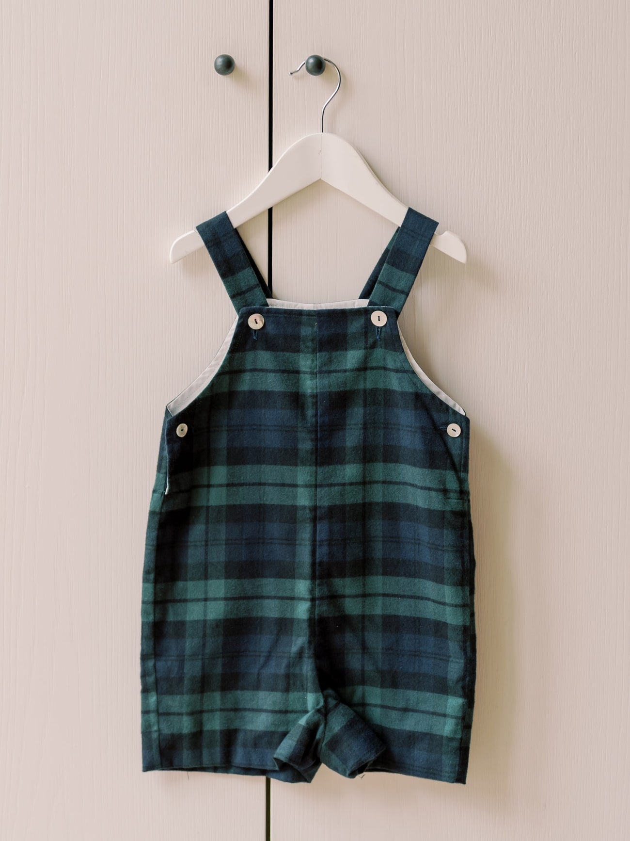 Green Tartan Buganvilla Baby Dungarees