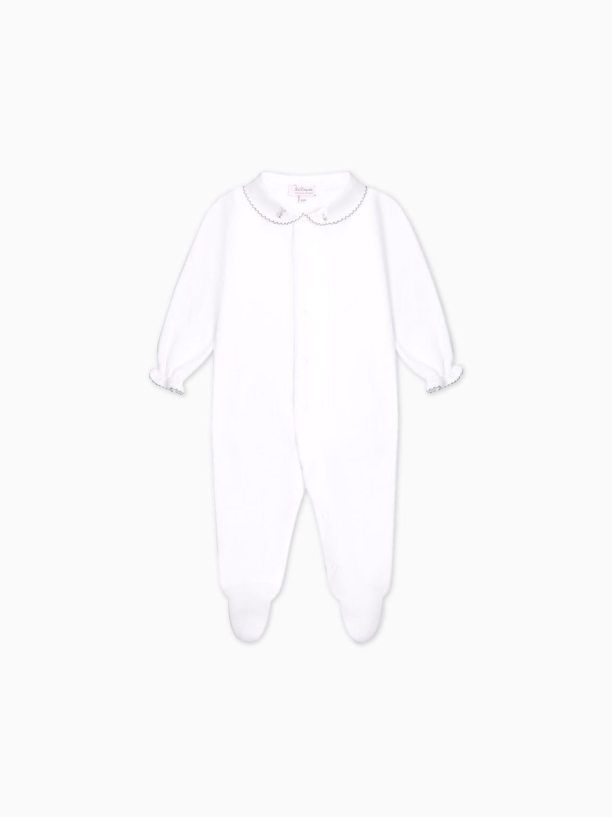 White Bunny Baby Girl Sleepsuit