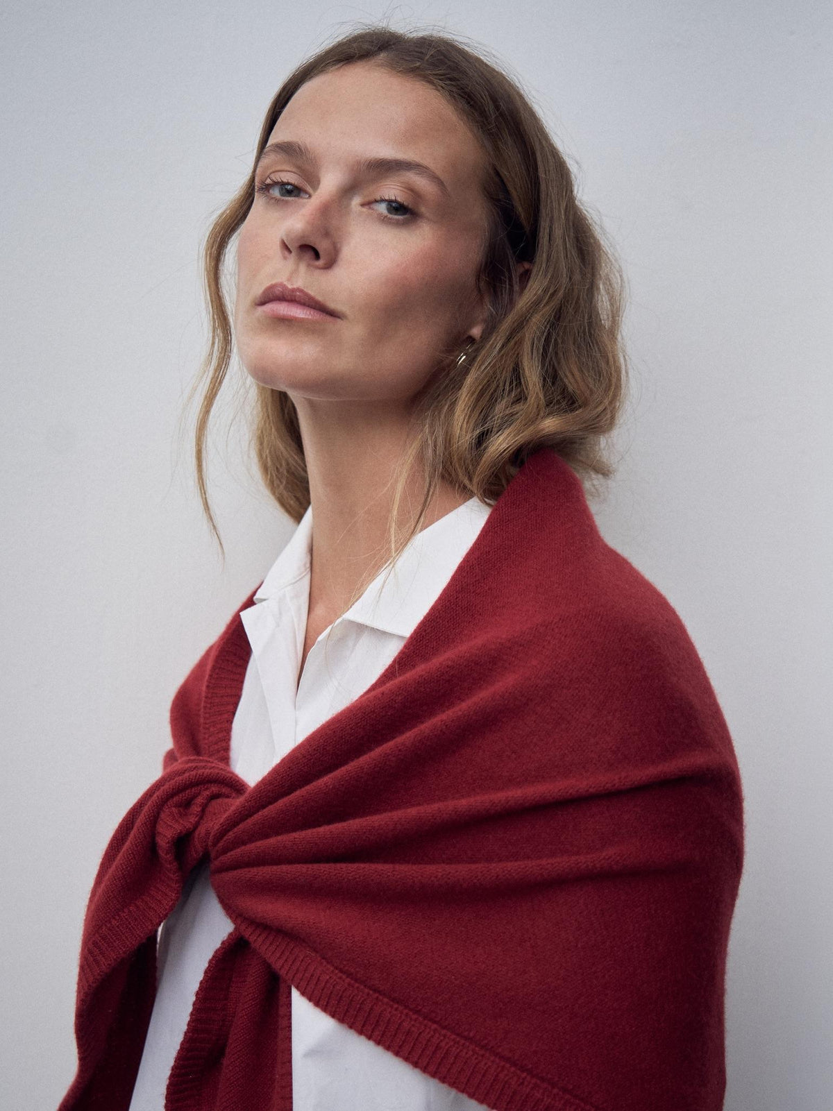 Burgundy Cashmere Womens Shawl