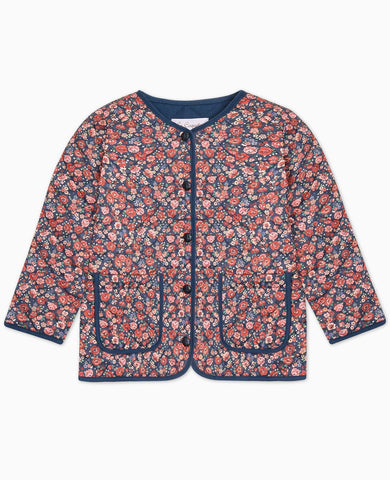 Navy Floral Calida Girl Jacket