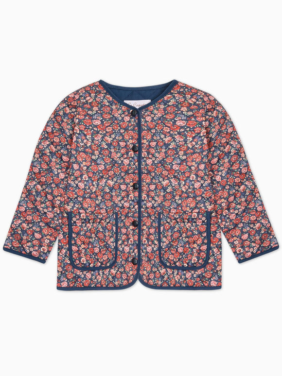 Navy Floral Calida Girl Jacket