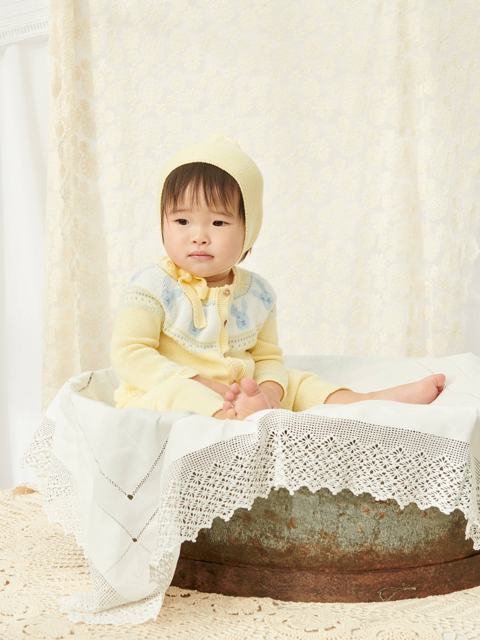 Vanilla Calli Cotton Bunny Baby Knitted Set