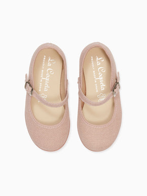 Pink Canvas Girl Mary Jane Shoes