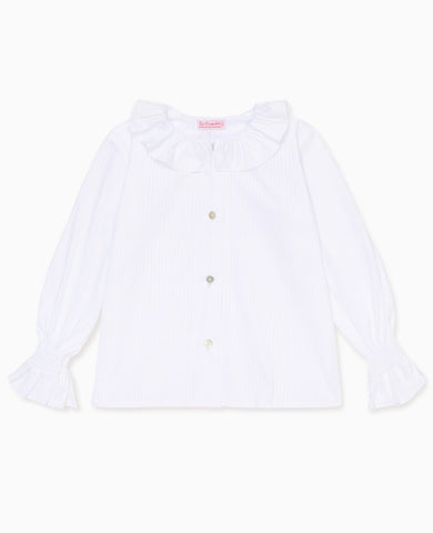 White Carissa Long Sleeve Girl Shirt