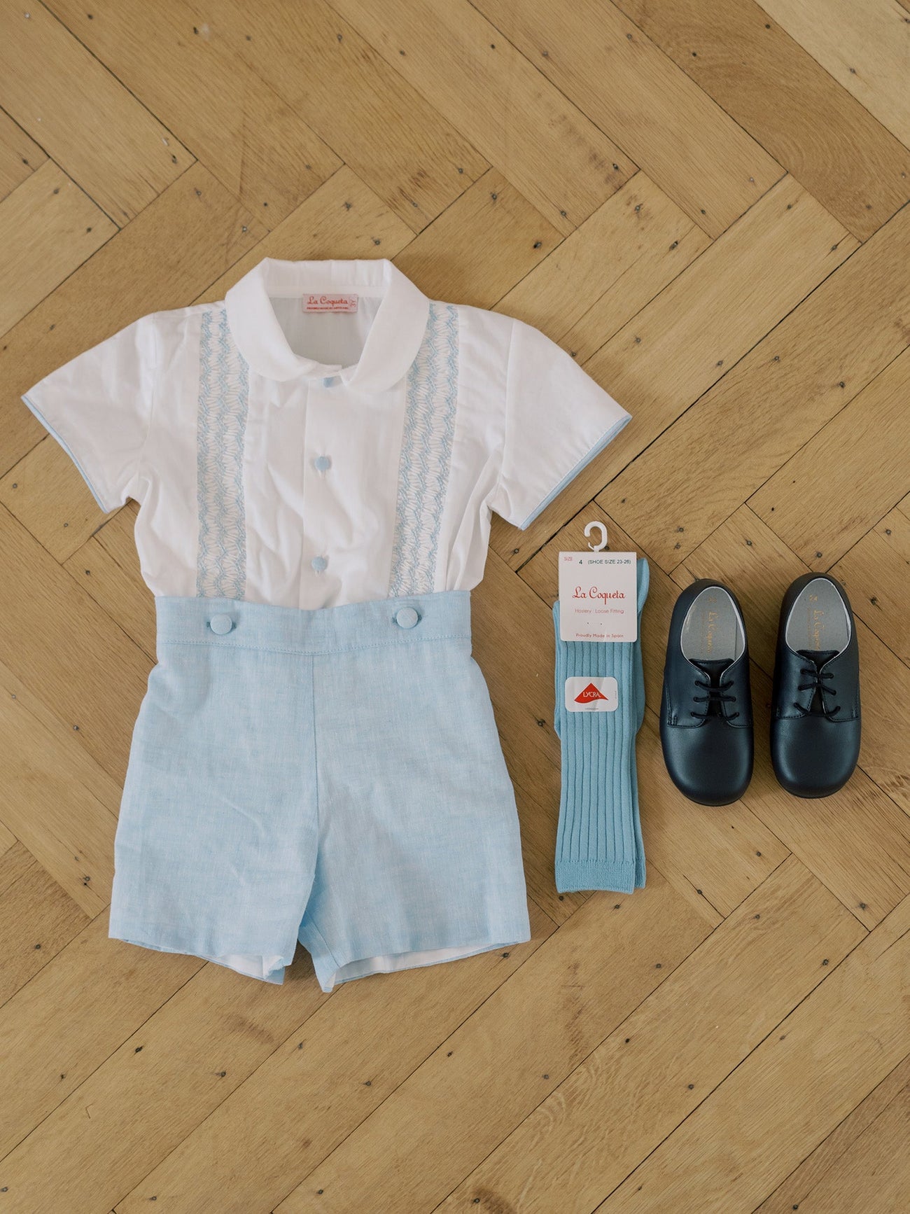 Carlina Baby Boy Set, Knee High Socks & Inglesito Shoes Outfit Bundle