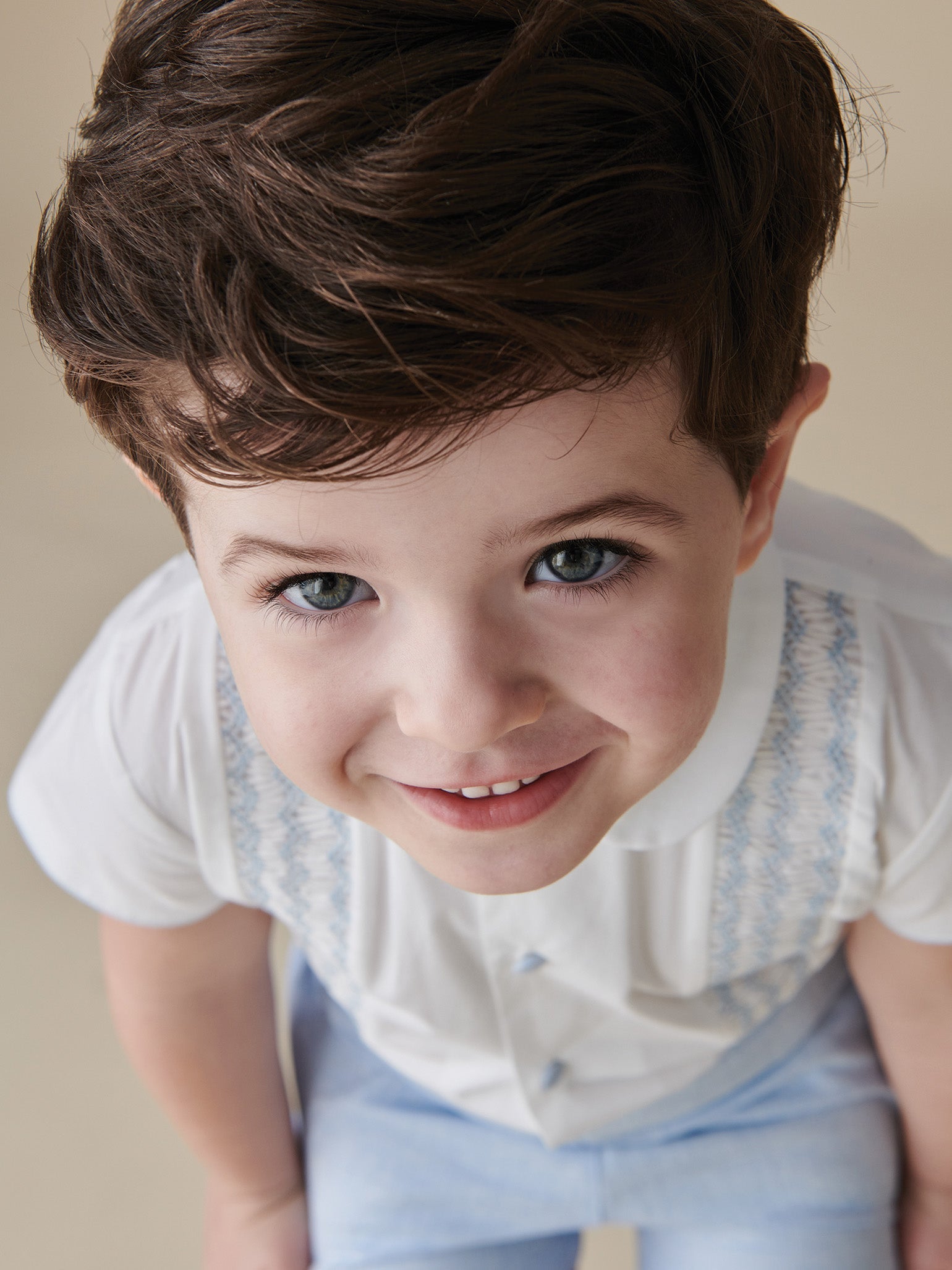 Light Blue Carlina Baby Boy Hand-Smocked Set