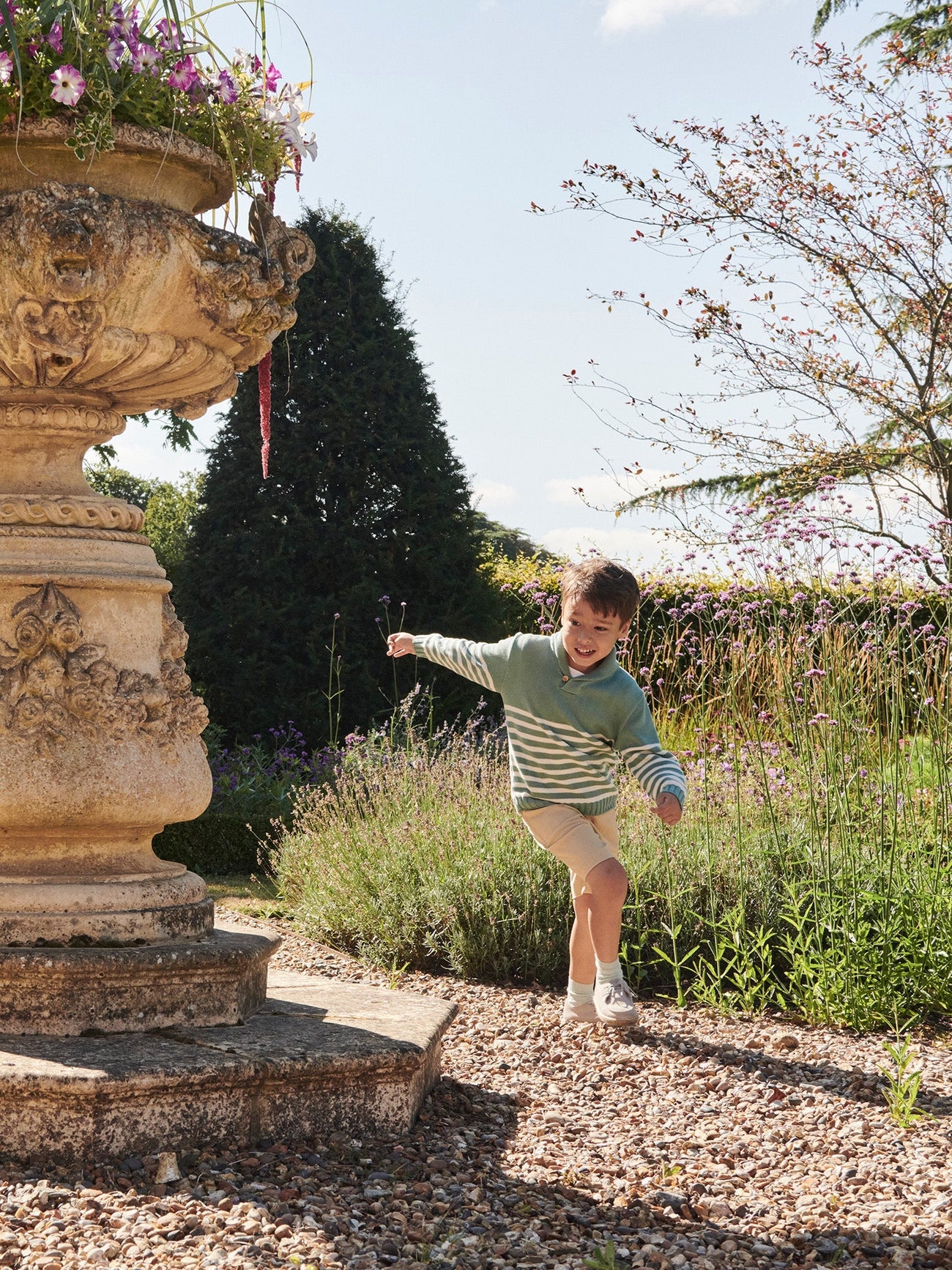 Sage Stripe Goyo Cotton Boy Jumper