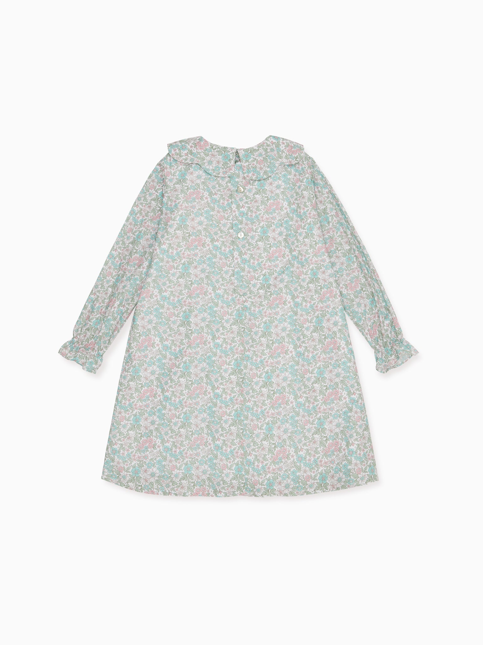 Aqua Floral Catalina Girl Smock Dress