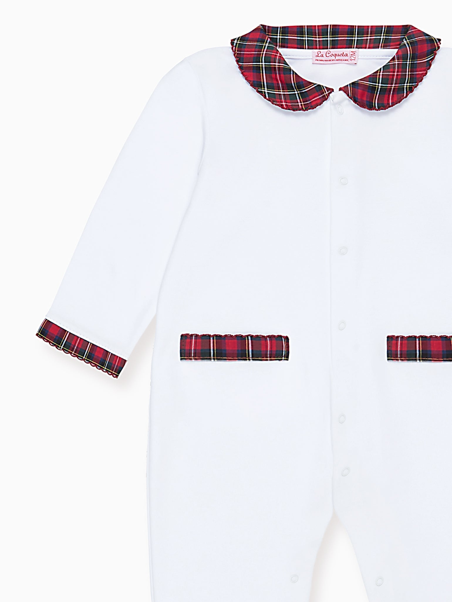 Red Tartan Lindo Baby Sleepsuit