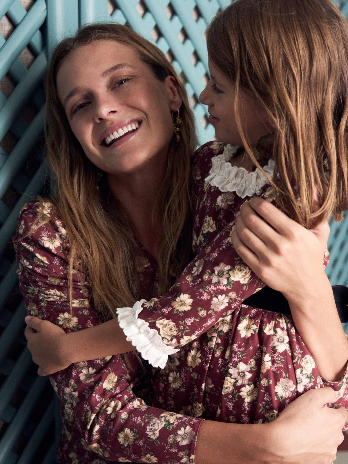 Burgundy Floral Celia Womens Long Dress