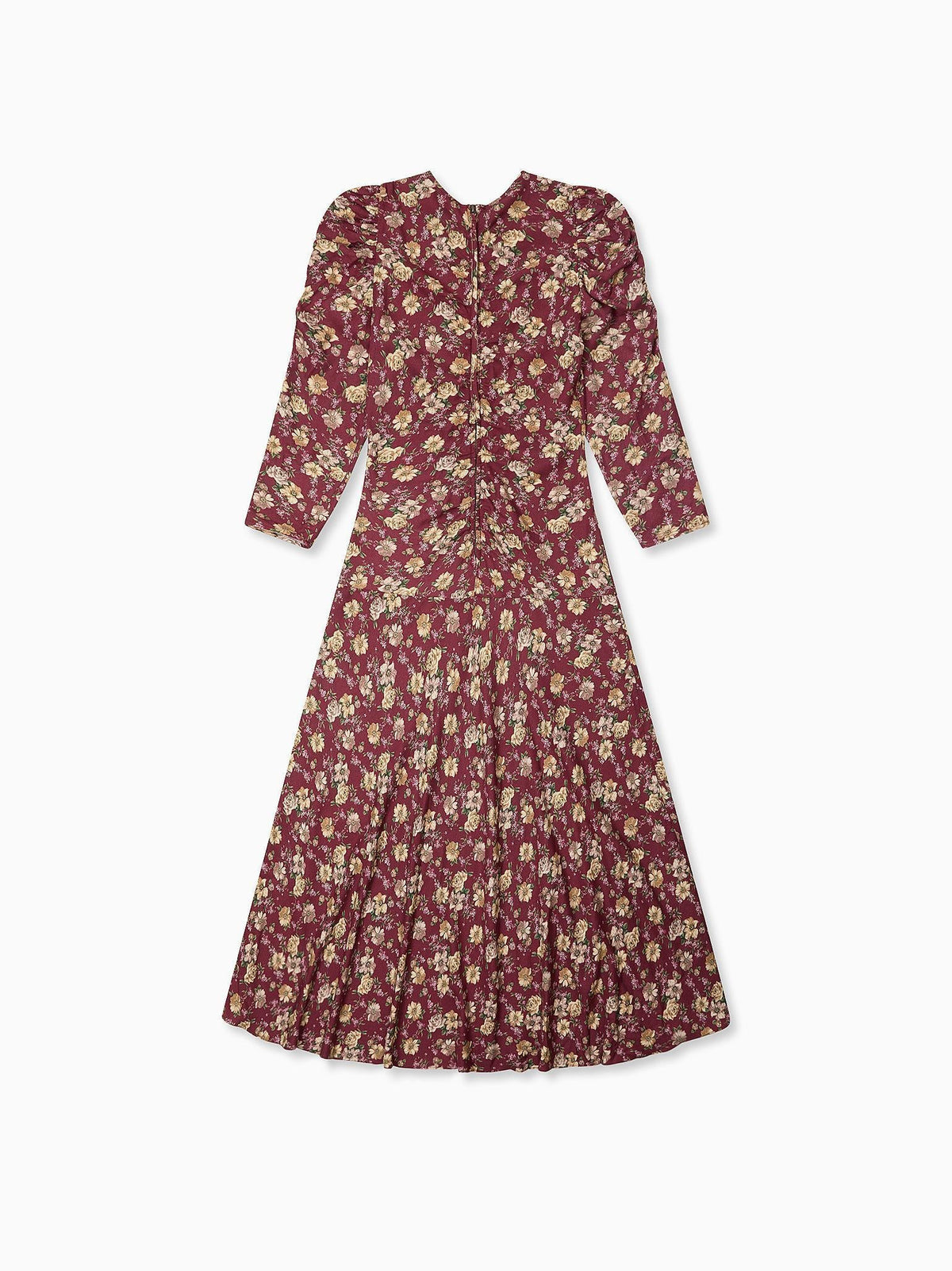 Burgundy Floral Celia Women Long Dress