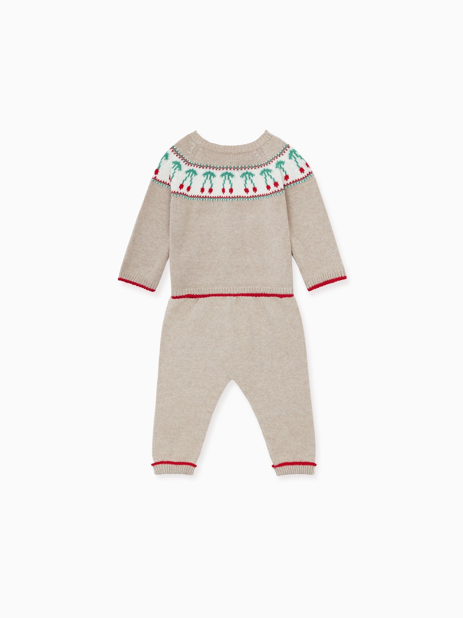 Sand Cereza Cotton Baby Girl Knitted Set