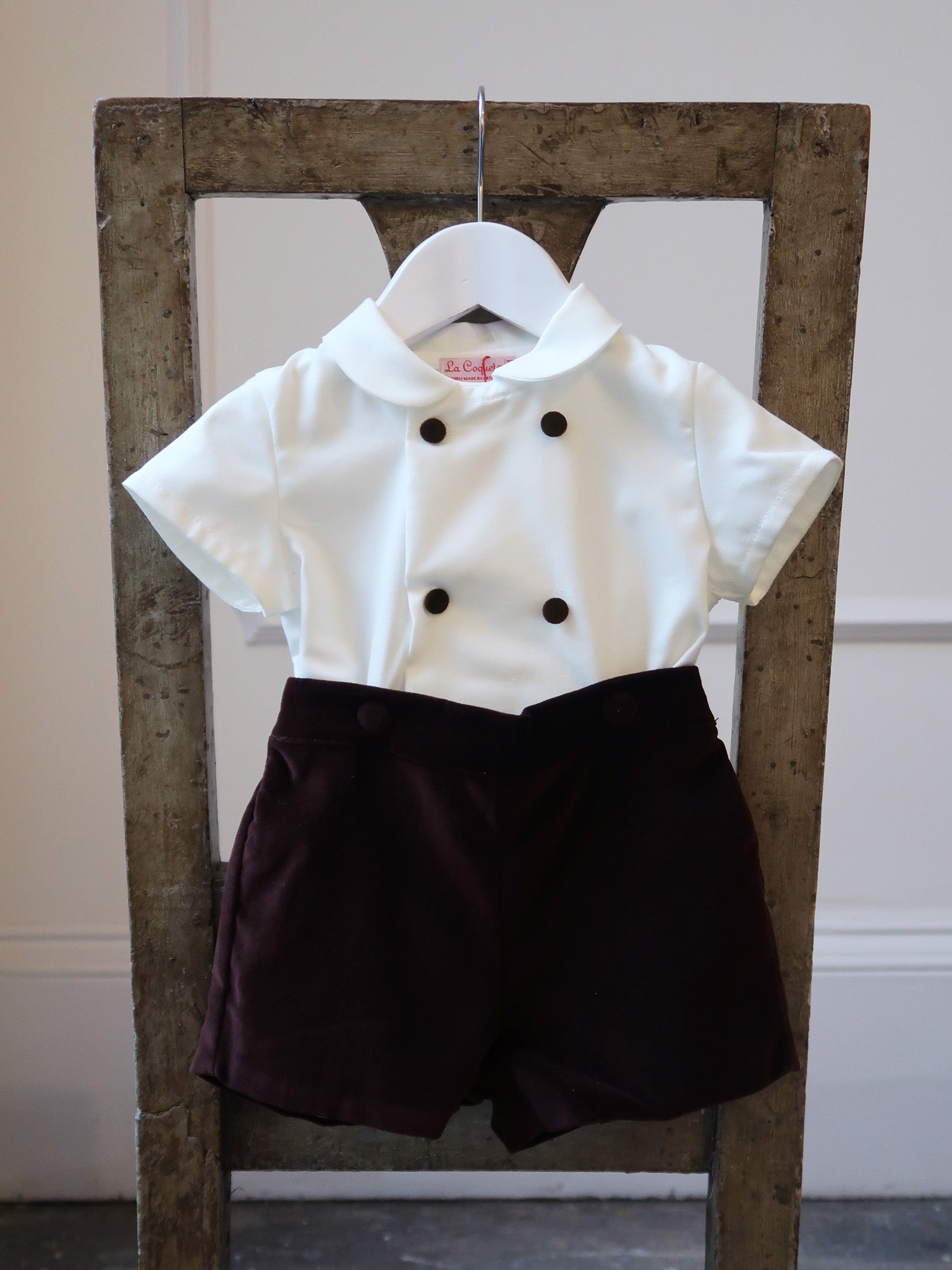 Chocolate Otto Velvet Baby Boy Set