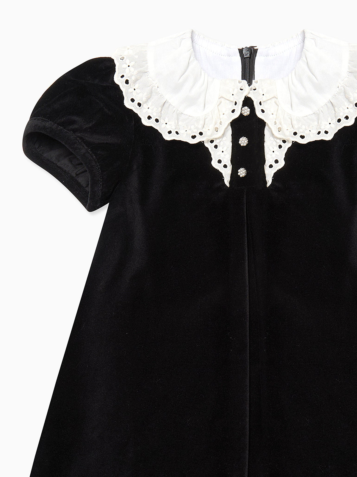 Black Clara Velvet Girl A-Line Dress