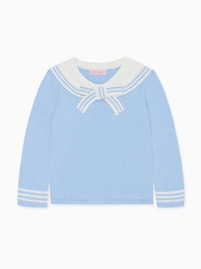 Dusty Blue Claudina Cotton Girl Jumper