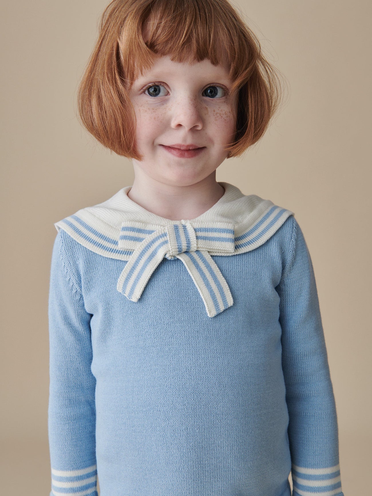 Dusty Blue Claudina Cotton Girl Jumper