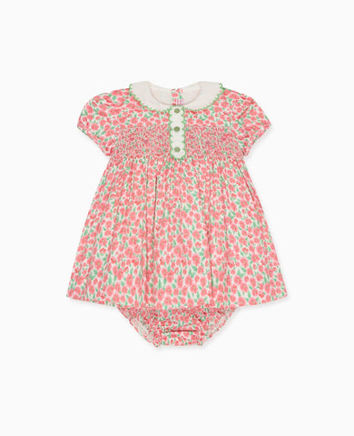 Red Floral Coco Baby Girl Hand-Smocked Set
