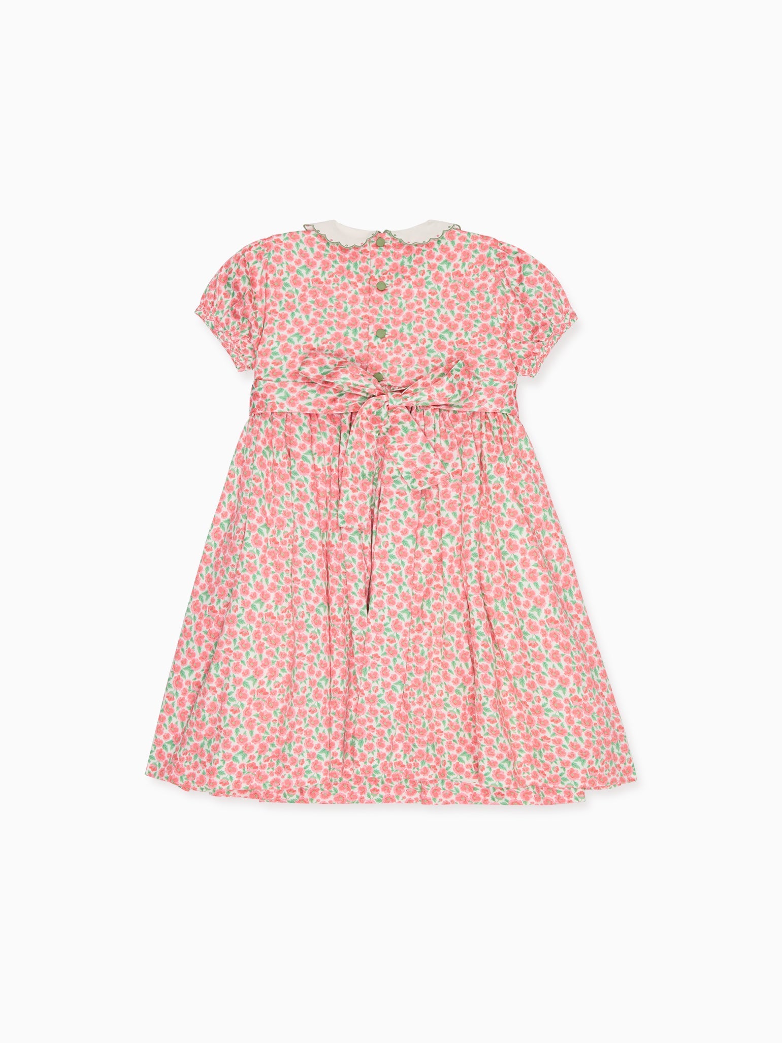 Red Floral Coco Girl Hand-Smocked Dress