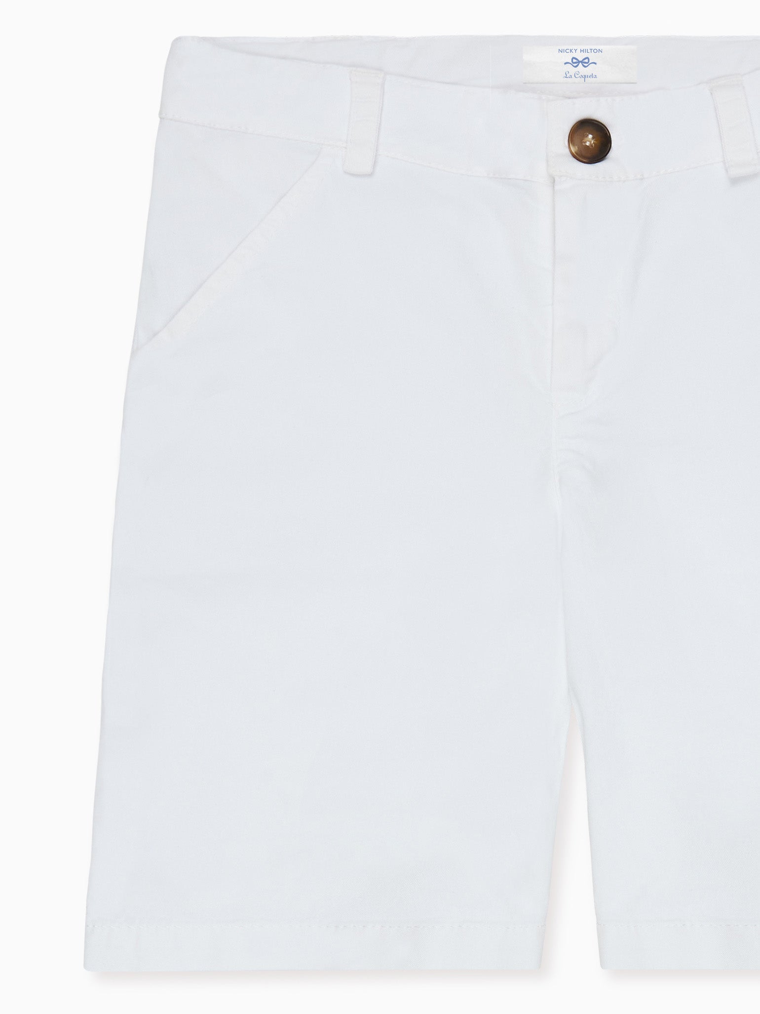 Nicky Hilton x La Coqueta White Conrad Boy Chino Shorts