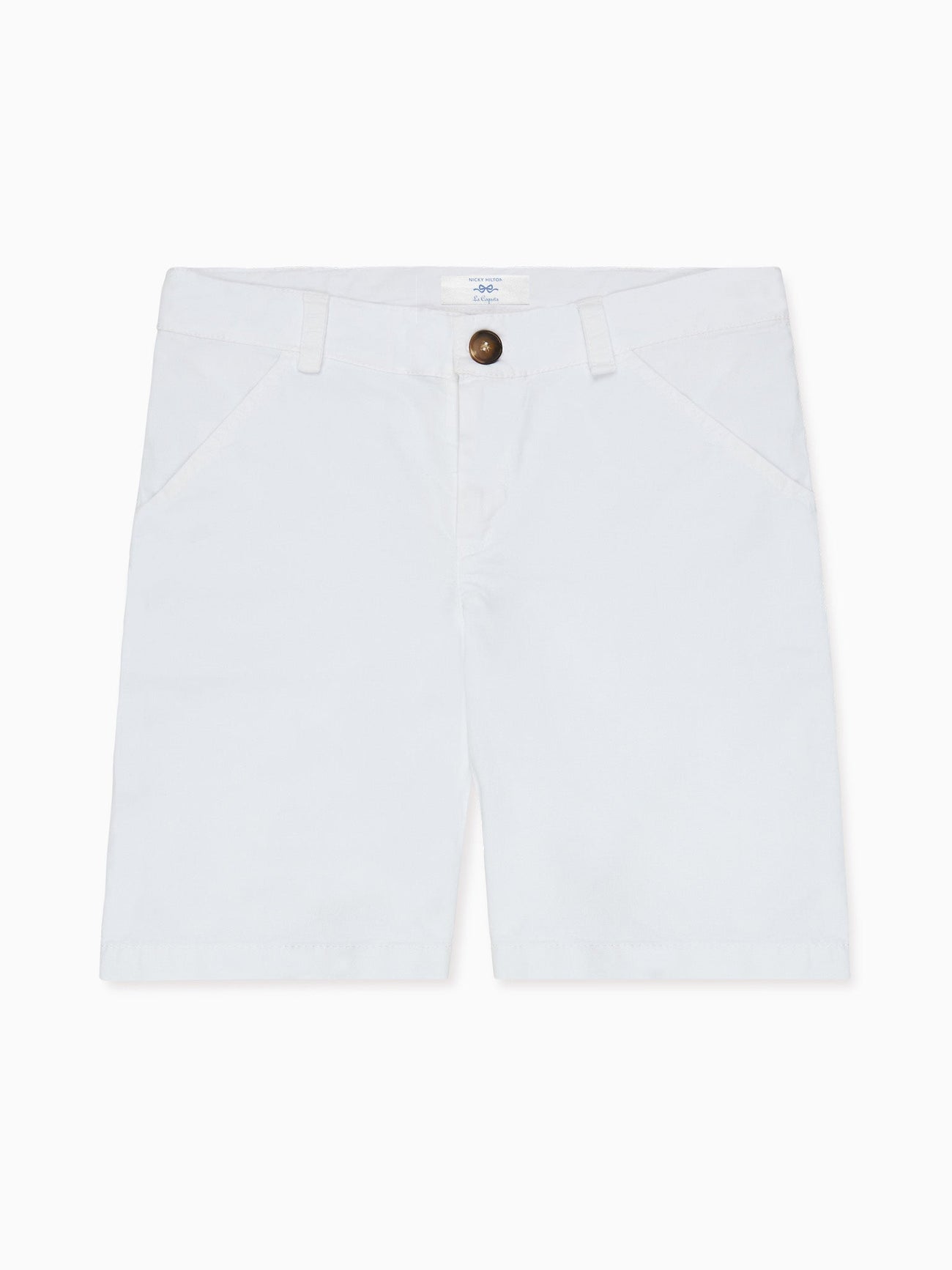 Nicky Hilton x La Coqueta White Conrad Boy Chino Shorts