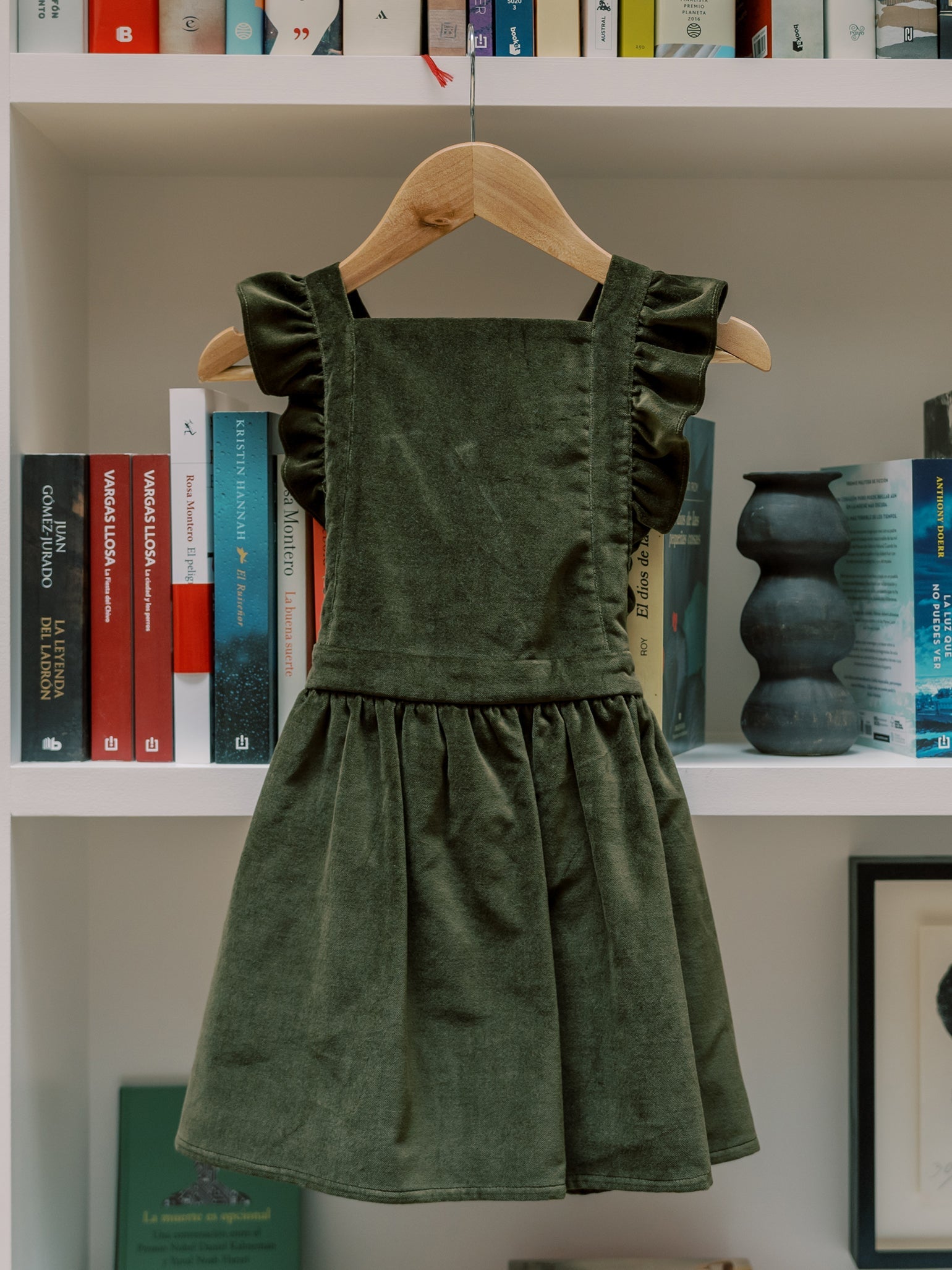 Olive Cora Velvet Girl Pinafore Skirt