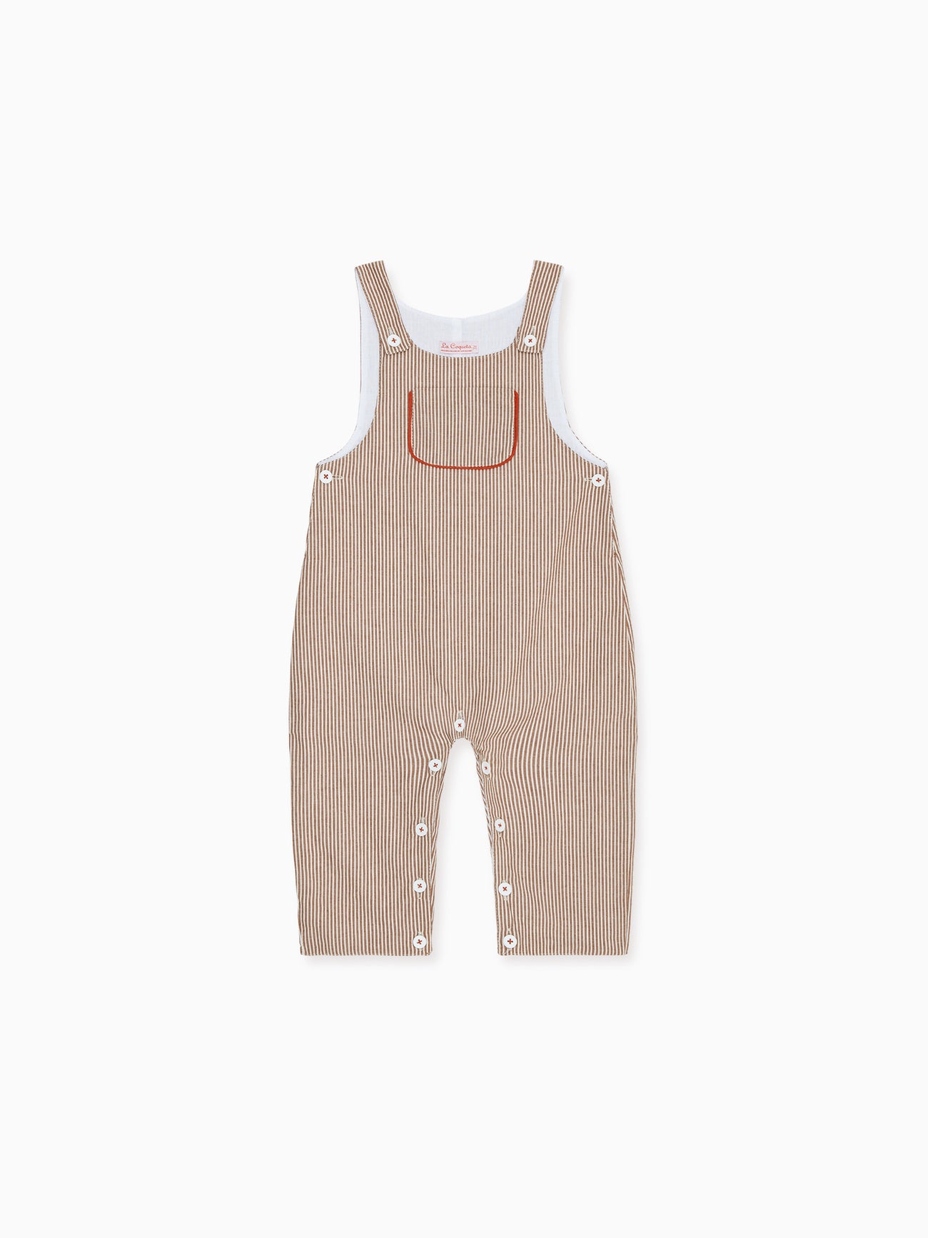 Camel Stripe Coroza Cotton Baby Dungarees