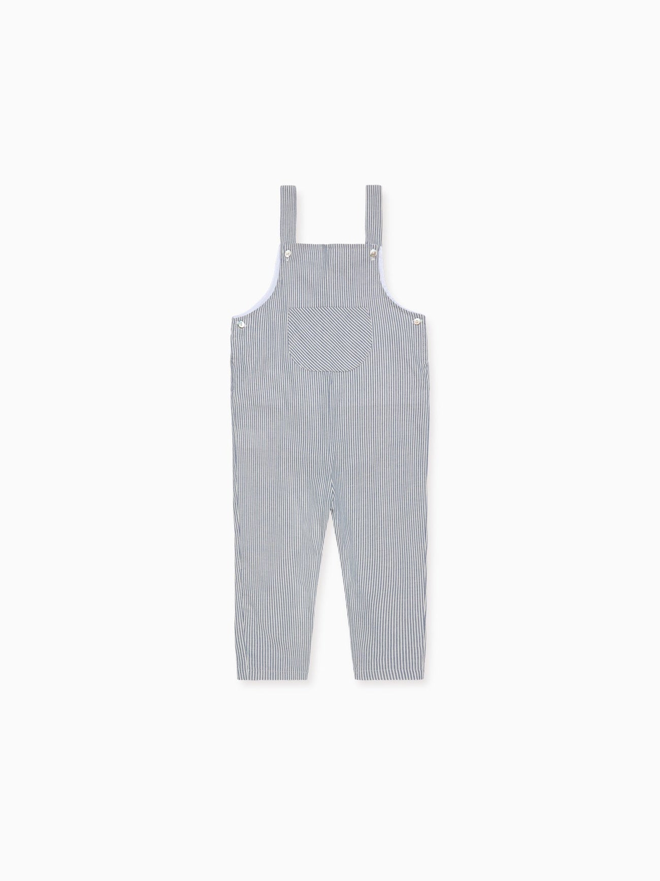 Navy Stripe Coroza Baby Dungarees