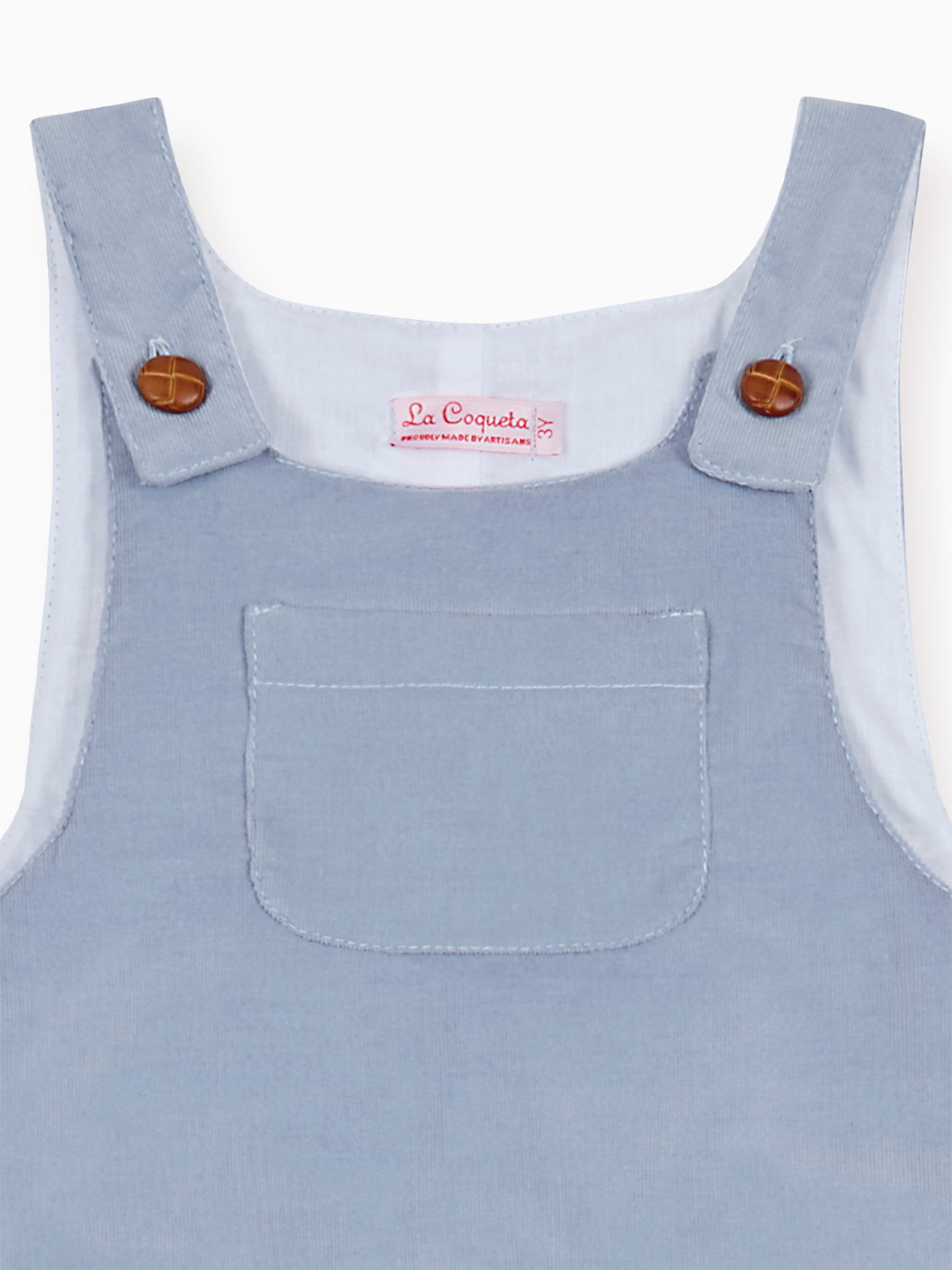 Dusty Blue Coroza Baby Dungarees