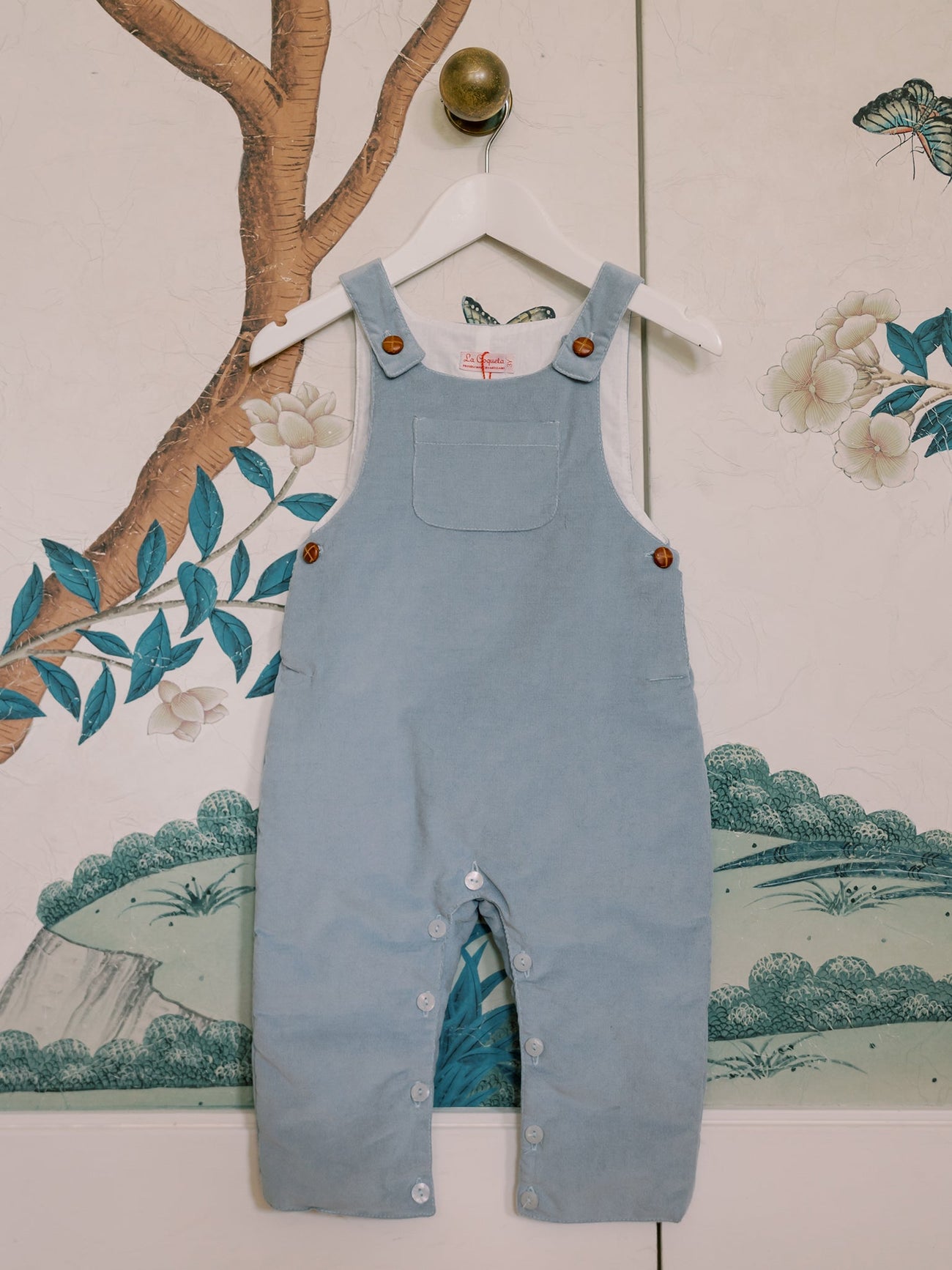 Dusty Blue Coroza Baby Dungarees