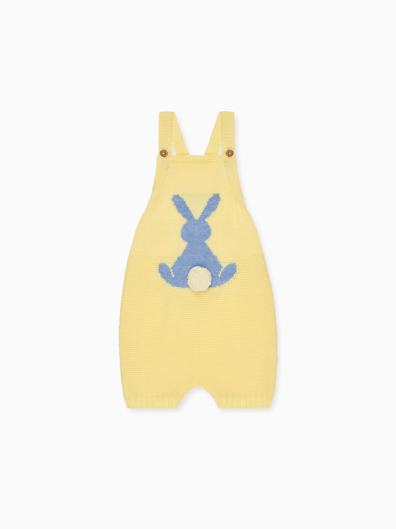 Lemon Crispa Cotton Bunny Baby Knitted Dungarees