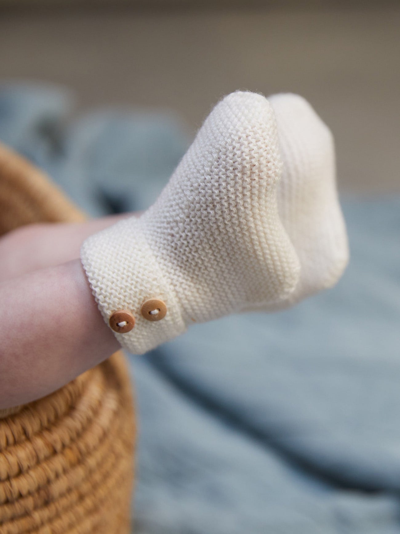 Ivory Cruz Merino Baby Booties