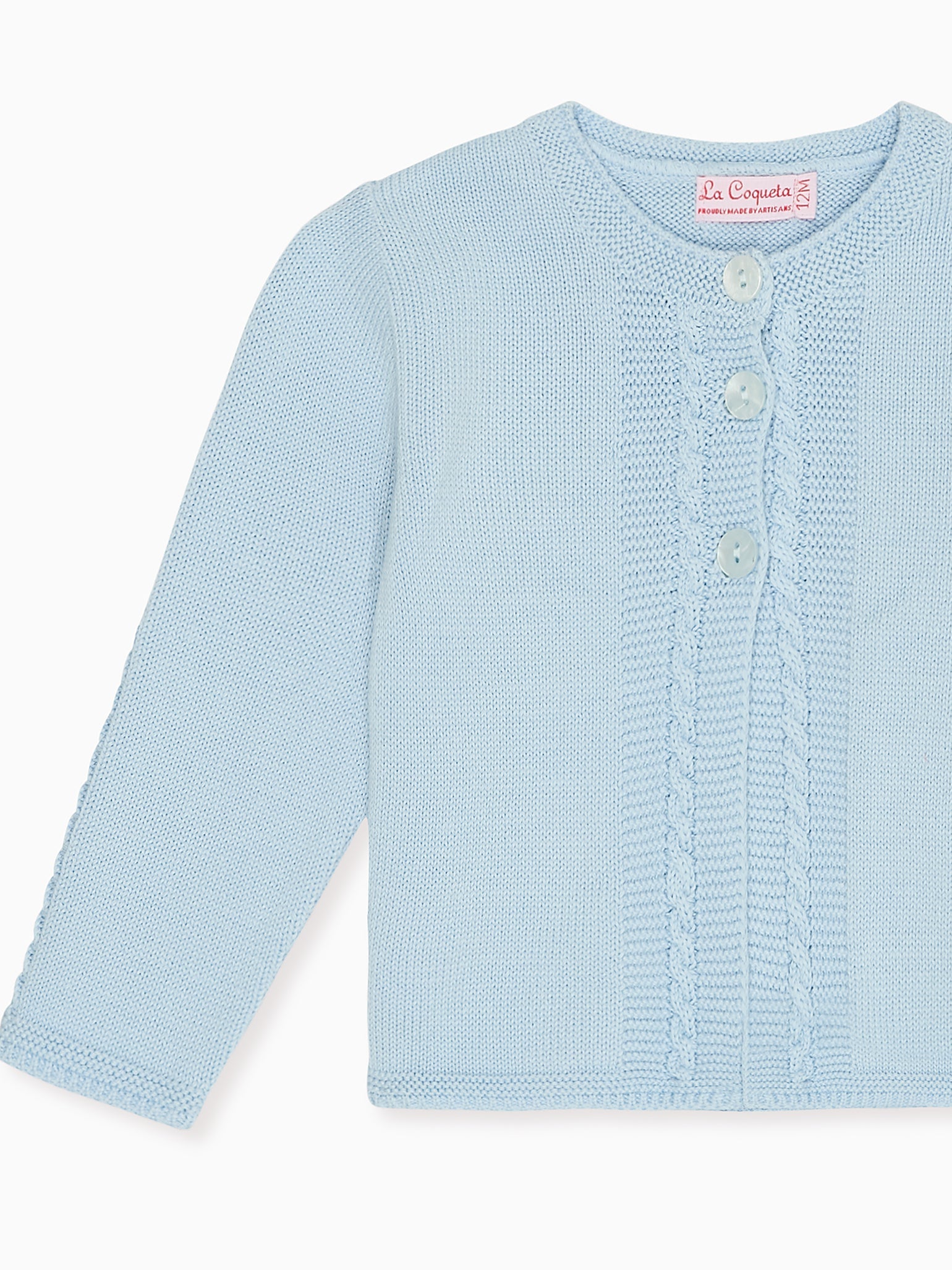 Dusty Blue Dakota Cotton Baby Cardigan